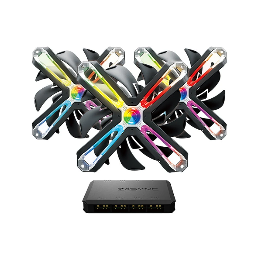 Комплект корпусных вентиляторов Zalman SF120A3 3in1 ARGB, 3x120mm, 1500rpm, 4pin PWM+3pin ARGB, 28dB