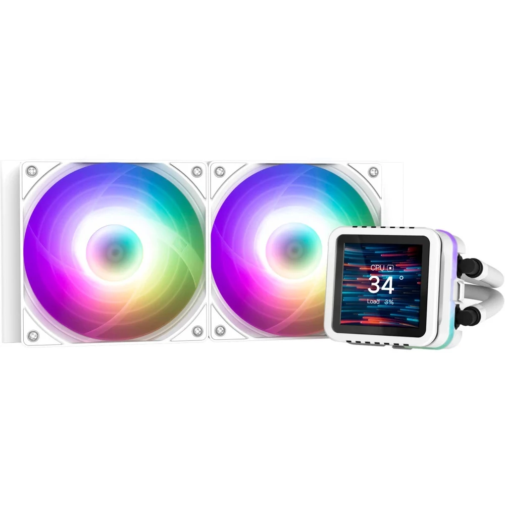 Система водяного охлаждения Zalman CPU Liquid Cooler 240mm, ARGB, LCD Display, white