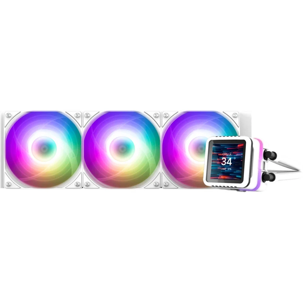 Кулер с водяным охлаждением, Zalman, ALPHA2 DS A36 White, ALPHA2 DS A36 White, intel 1151/1200/1700/1851 и amd AM4/AM5, TDP 350W, 3*120 мм, 600-2000 об/мин, 69.12CFM, 29.7dB(A), Белый