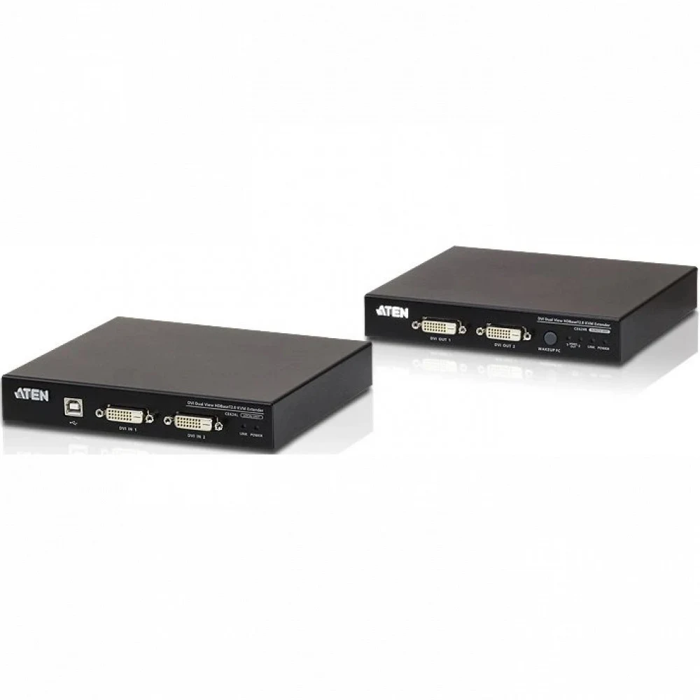 КВМ-удлинитель, ATEN, CE624-AT-G, USB, DVI, Dual View, HDBaseT 2.0, KVM Extender, W/EU ADP