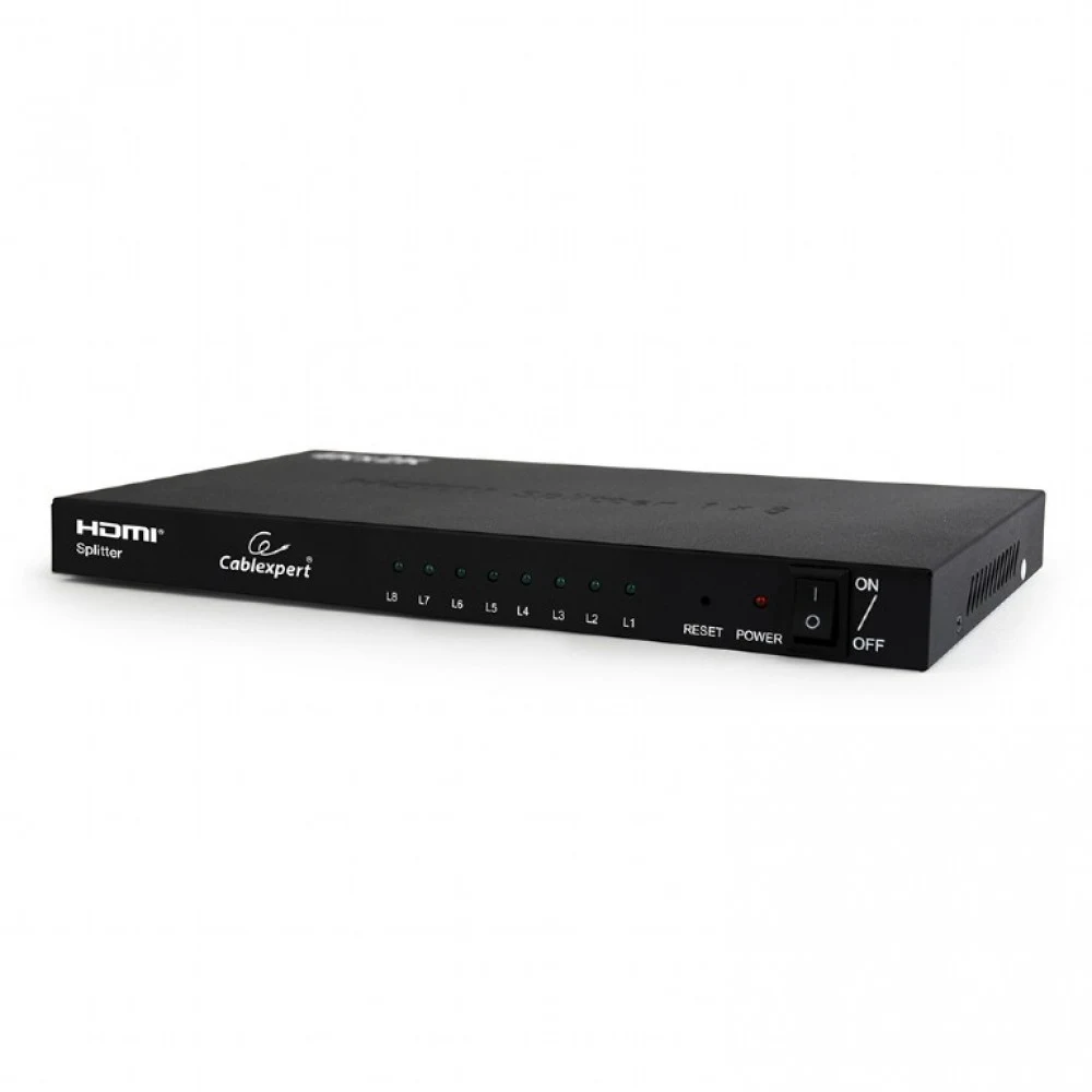 Разветвитель HDMI Cablexpert DSP-8PH4-03, HD19F/8x19F, 1 компьютер => 8 мониторов, Full-HD, 3D, 1.4v DSP-8PH4-03