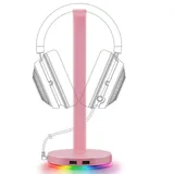 Подставка для наушников, Razer, Base Station V2 Chroma, RC21-01510200-R3M1, Пластик, 2*USB 3.1, Razer Chroma RGB, Алюминиевая конструкция, Противоскользящая основа, Розовый