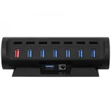 Мультифункциональный адаптер, Streamplify, HUB CTRL7, 6xUSB3.0, RGB, Черный