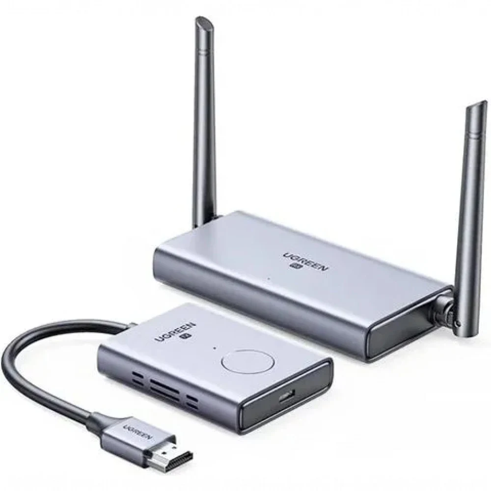 Беспроводной удлинитель HDMI сигнала UGREEN CM506 (50633A) Wireless HDMI Extender (Transmitter + Receiver) 50м. Цвет: серый космос