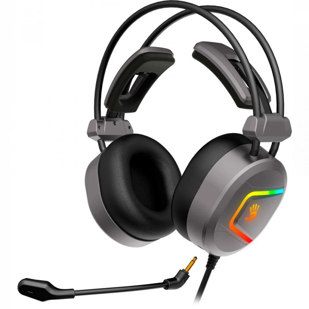 Наушники с микрофоном A4Tech Bloody MC750 серый 2.3м мониторные USB оголовье (MC750 GREY)