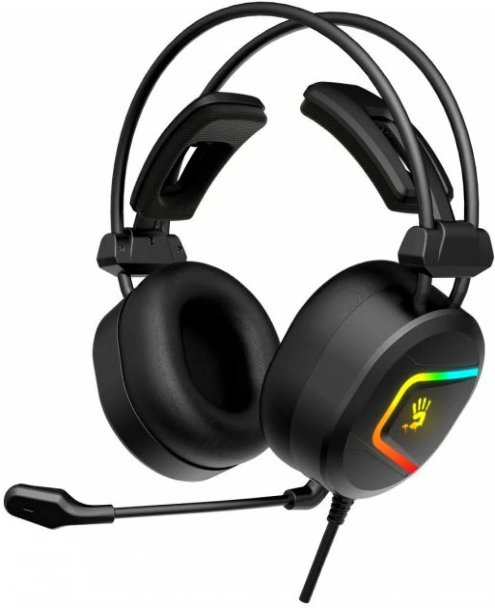 Наушники с микрофоном A4Tech Bloody MC750 черный 2.3м мониторные USB оголовье (MC750 BLACK)