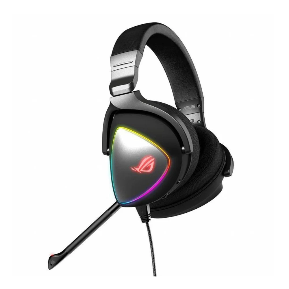 ASUS ROG Delta черные Игровые наушники (USB Type-C + A, RGB подсветка, 50 мм неодимовые магниты, 32 Ом, 20 ~ 20000 Гц, микрофон, 90YH00Z1-B2UA00)