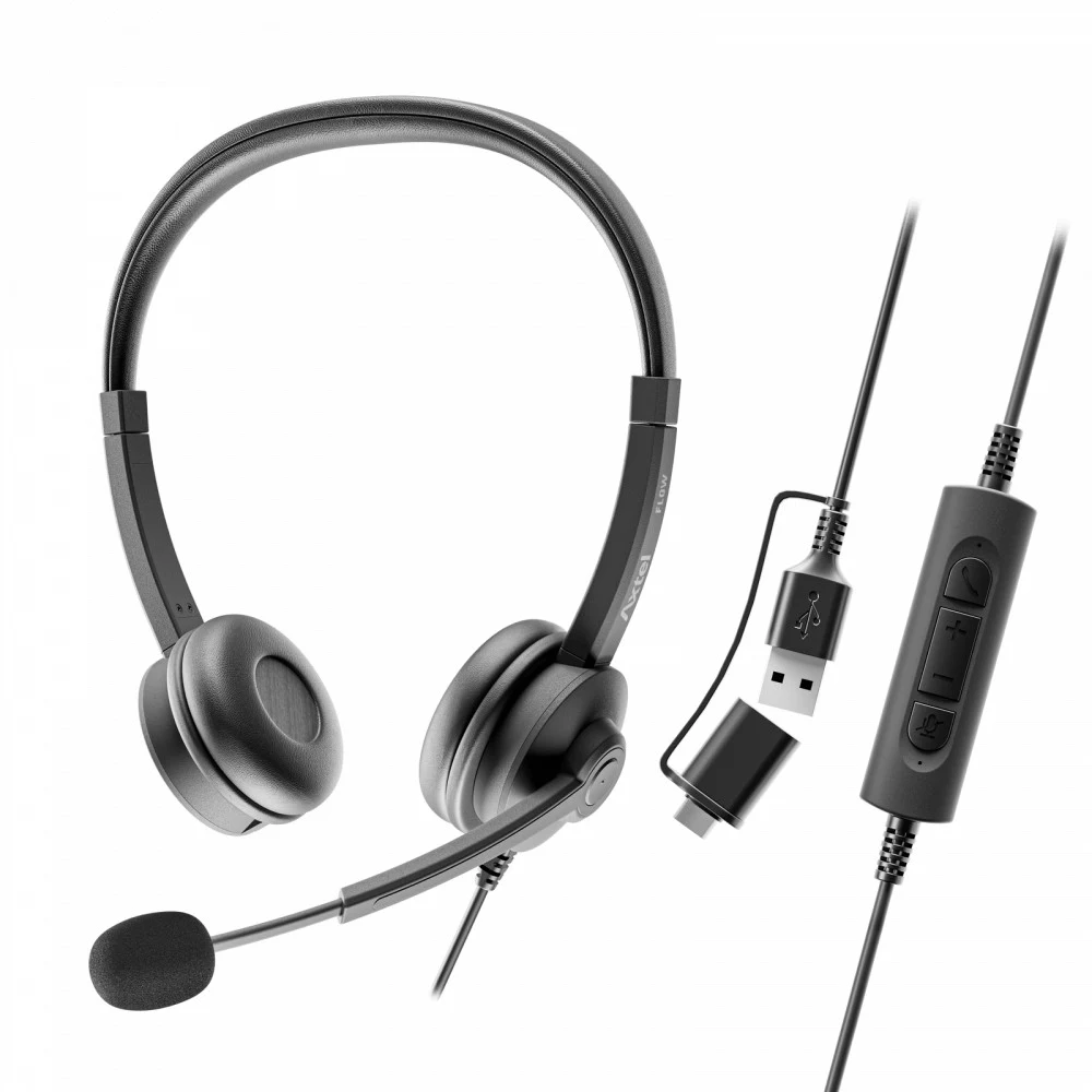 AXH-FLOWUCDC Стереогарнитура с микрофоном, подключение USB-C / USB-A
