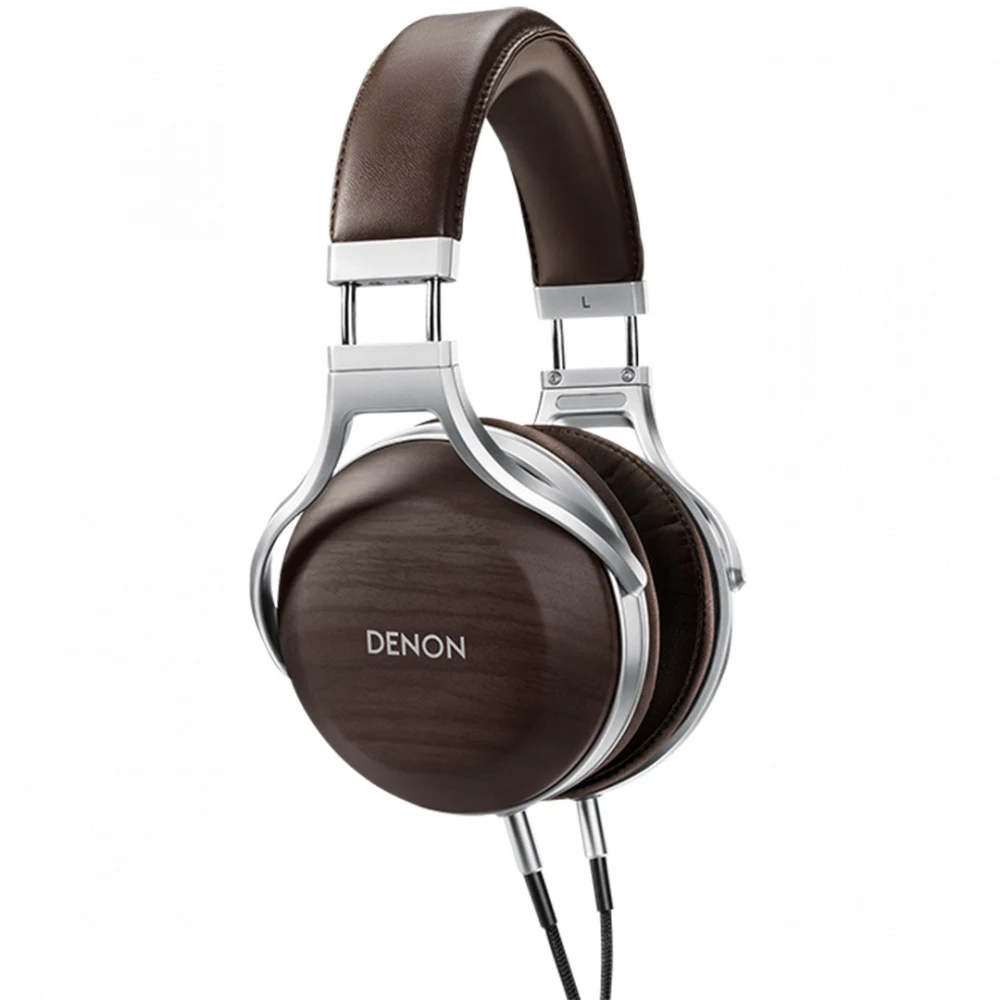 DENON Наушники AHD5200EM Наушники премиум-класса, закрытые, материал: металл/дерево/кожа, частотный диапазон: 5Гц - 40кГц, диаметр мембраны 50мм, сопротивление 24 Ом, чувствительность 103 дБ, отсоед