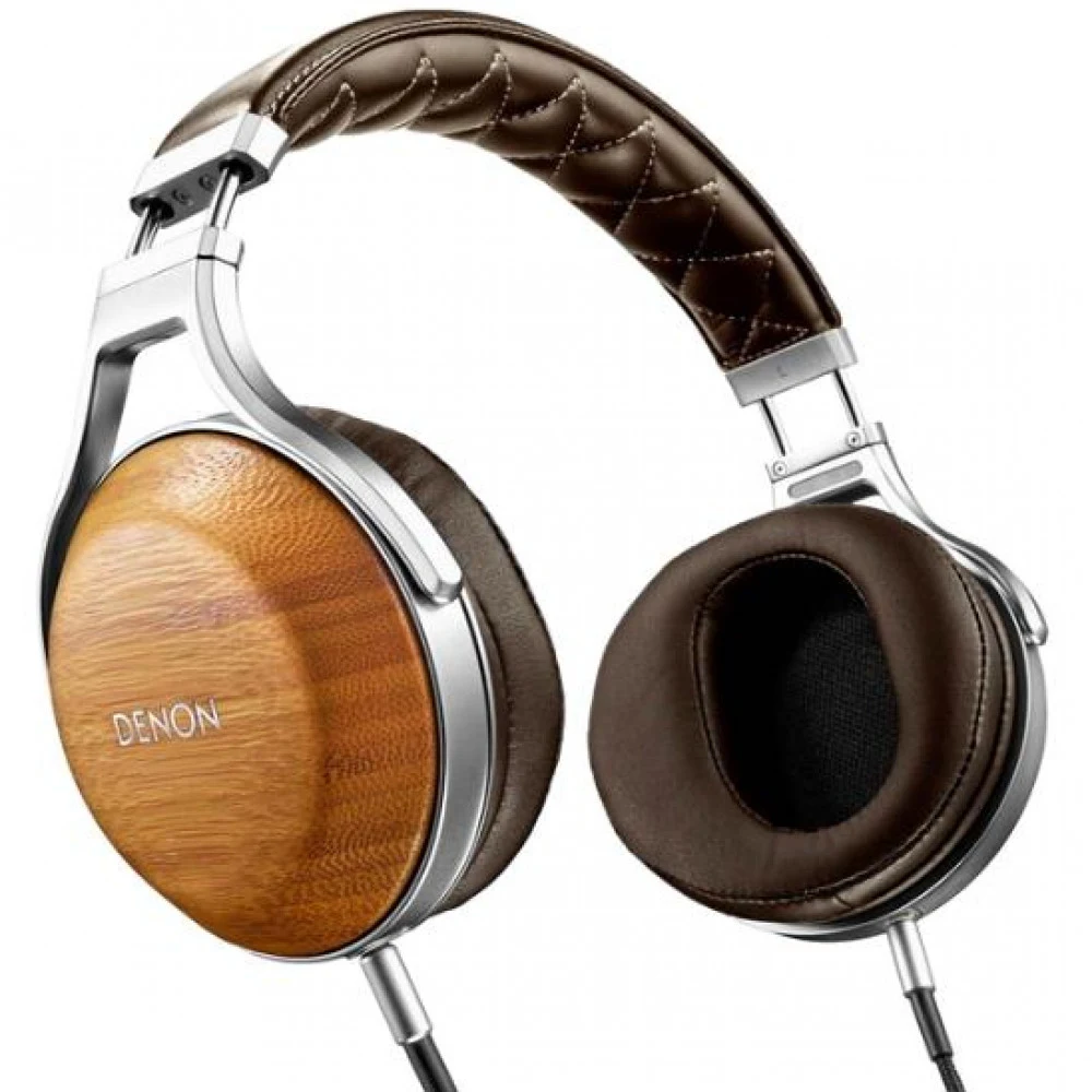 DENON Наушники AHD9200 ДЕРЕВО Полноразмерные наушники, флагманская модель, оголовье из натуральной кожи, закрытое акустическое оформление, чашки из японского бамбука, диаметр драйвера 50 мм, импедан