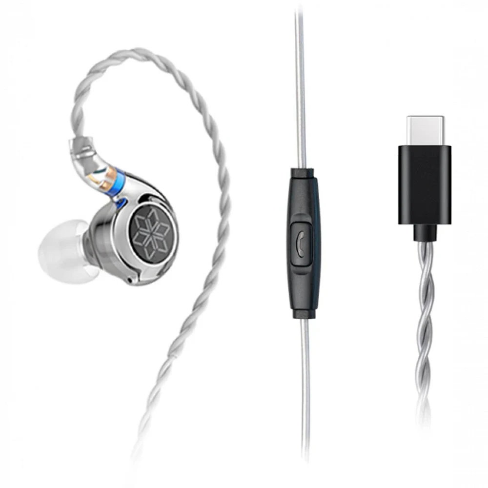 Гарнитура FiiO FD11 Type-C, 20Hz-20kHz, 24 Om, 111dB, 1.2m, Silver