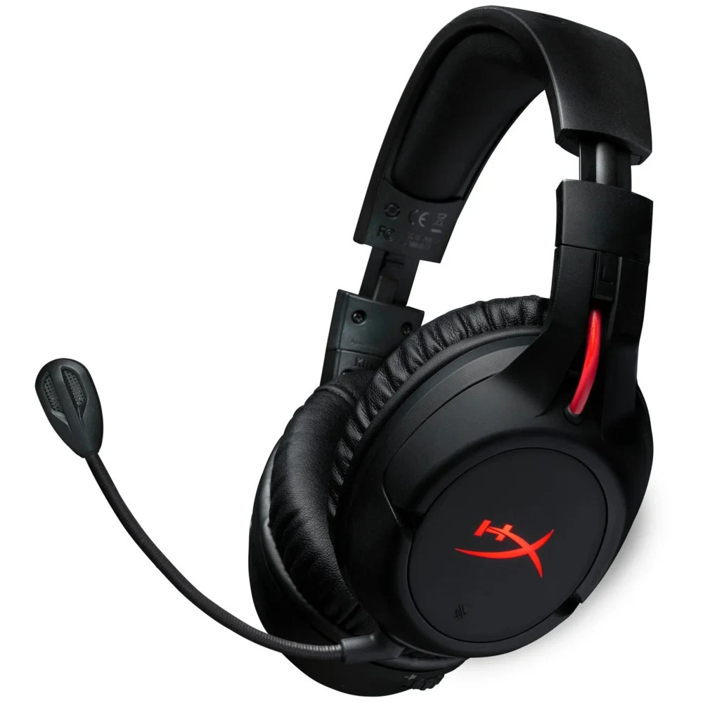 Гарнитура, HyperX, HX-HSCF-BK/EM, Cloud Flight Wireless, Микрофон съёмный гибкий, Динамики 50 мм, 20-23000гц, 3.5 мм + USB для зарядки, Wireless 2.4GHz, Чёрный