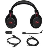 Гарнитура, HyperX, Cloud Flight Wireless, HX-HSCF-BK/EM, Микрофон съёмный гибкий, Динамики 50 мм, 20-23000гц, 3.5 мм + USB для зарядки, Wireless 2.4GHz, Чёрный