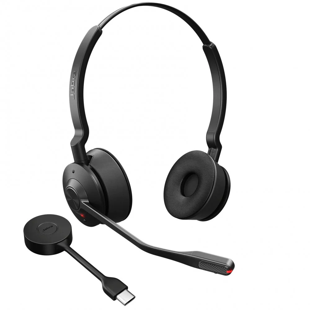 Гарнитура, Jabra, 9559-450-111, Jabra Engage 55 MS Stereo USB-A, EMEA, радиус действия Беспроводная связи 150 м, защита слуха Safetone 2.0, Микрофон с шумоподавлением, Уровень безопасности DECT C