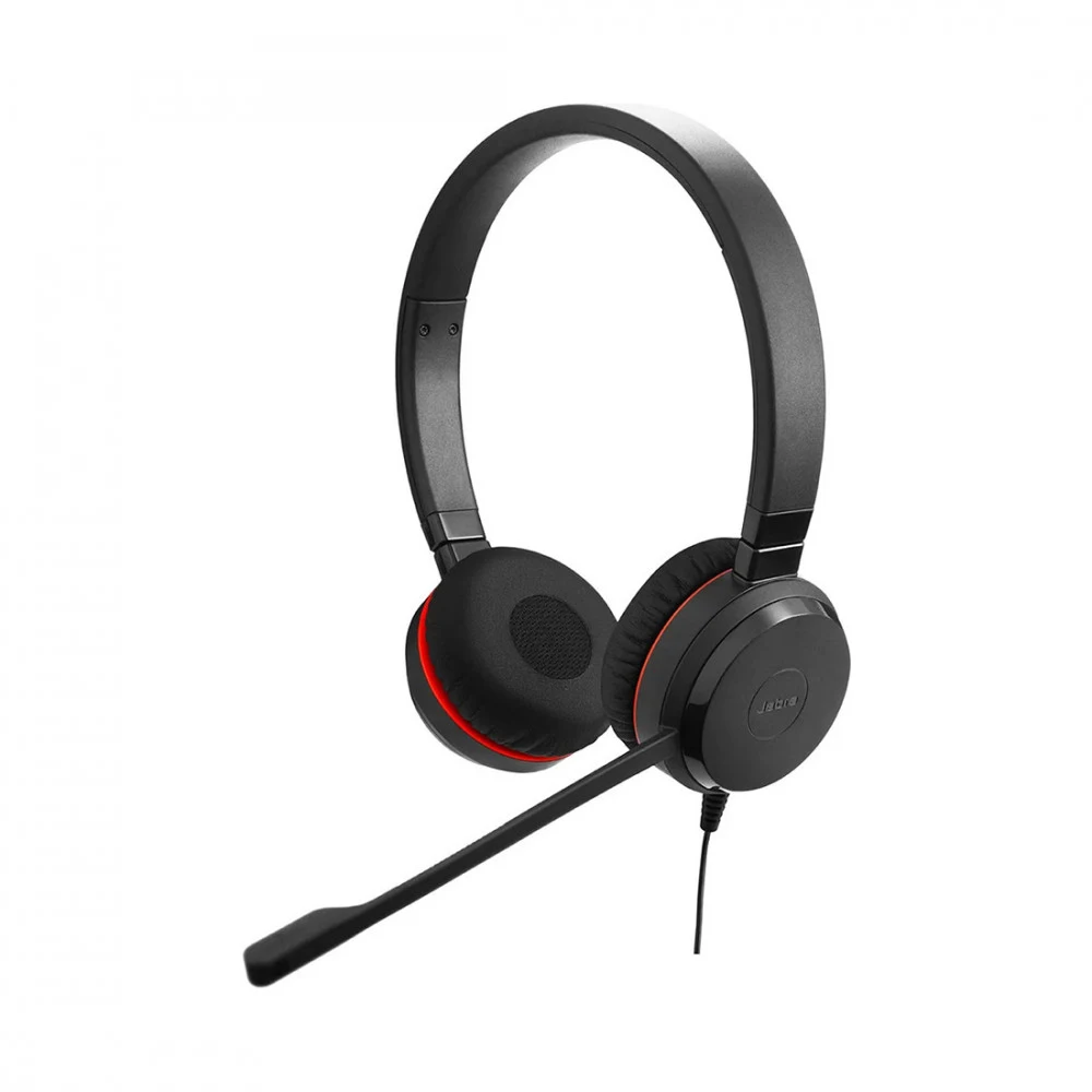 JABRA EVOLVE 20 MS Stereo USB Headband Special Edition Noise cancelling, USB connector, with mute-button and volume control on the cord, with leatherette ear cushion, Microsoft optimized