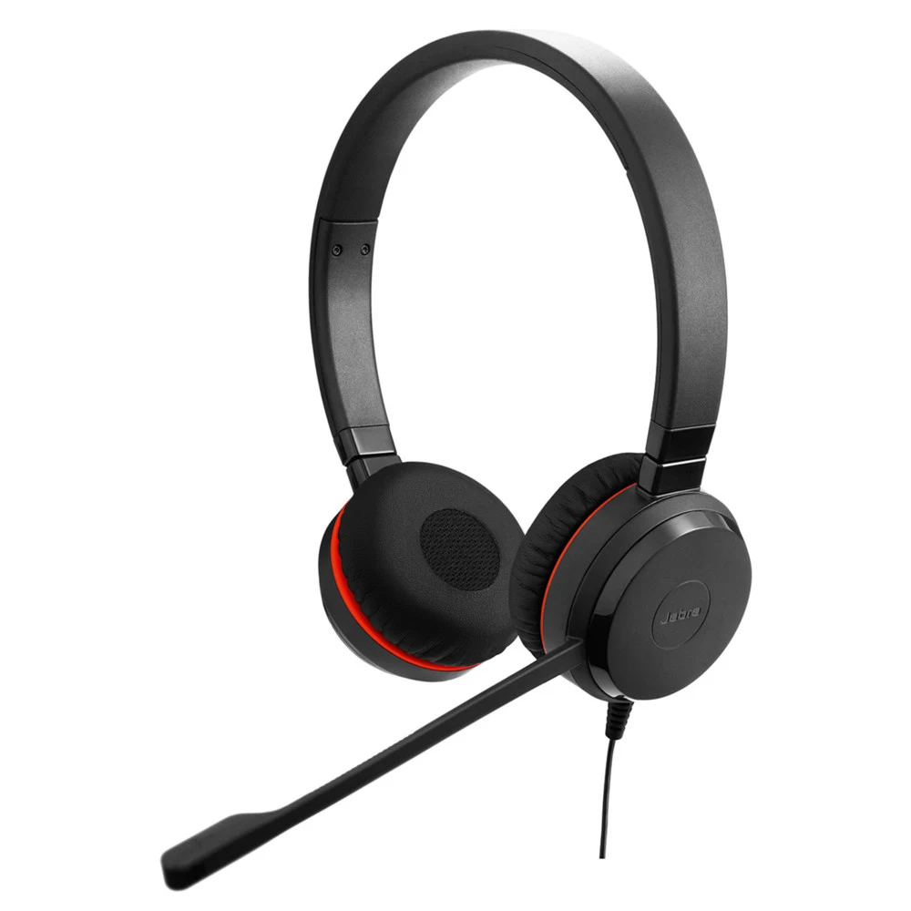 JABRA EVOLVE 30 II MS Stereo USB Headband, Noise cancelling, USB and 3.5 connectivity, with mute-button and volume control on the cord, with leather ear cushion, Microsoft optimized