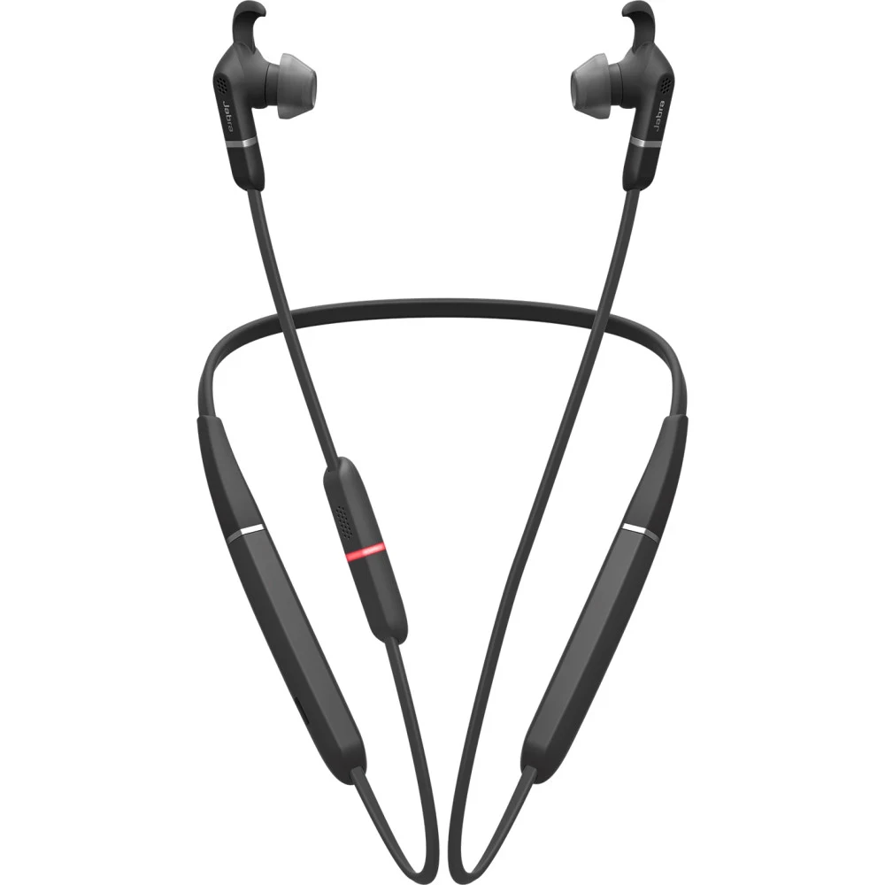 Гарнитура внутриканальные Jabra Evolve 65e черный беспроводные bluetooth шейный обод (6599-623-109)