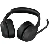 Гарнитура, Jabra, 25599-999-989, Jabra Evolve2 55, Link380a MS Stereo Stand, Беспроводная, Активное шумоподавление, Поддерживаемые аудиокодеки: AAC, SBC, Длина USB -кабеля:1,2 м, Размер динамика: 28