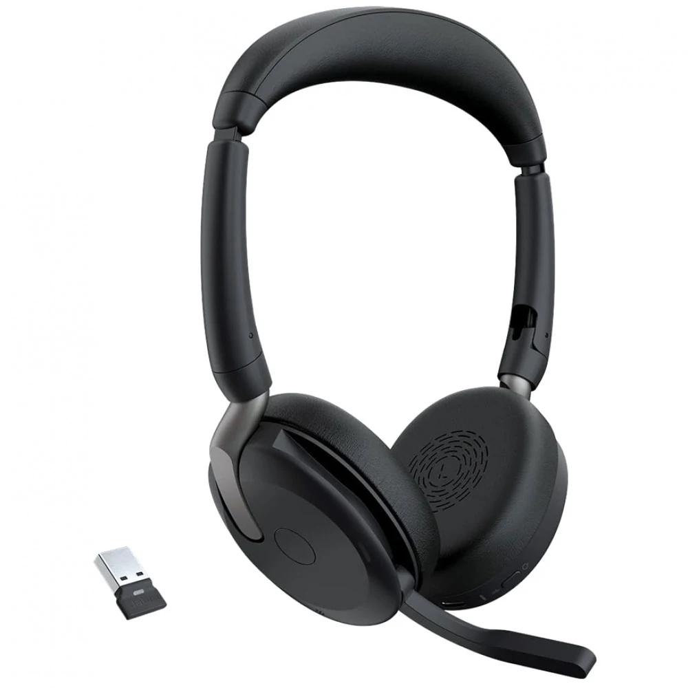 Bluetooth гарнитура Jabra Evolve2 65 Flex, Link380c MS Stereo, 20Hz-20kHz, mic -38dB, BT5.2, Black