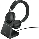 Гарнитура, Jabra, 26599-999-999, Jabra Evolve2 65, Link380a MS Stereo Black, Беспроводная, Шумоподавление, Стерео, USB-A, Время работы от аккумулятора: 37 часов
