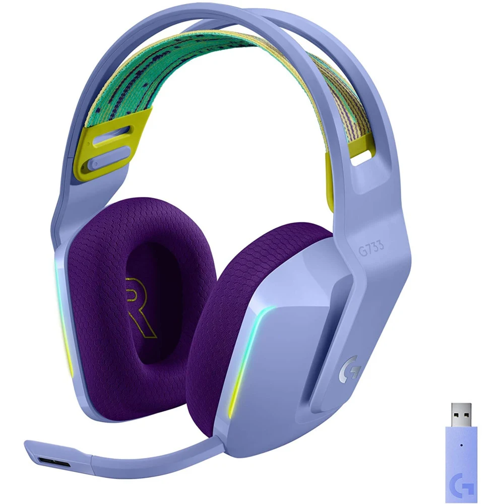 Гарнитура беспроводная игровая Logitech G733 LIGHTSPEED Wireless RGB Gaming Headset - LILAC - 2.4GHZ - N/A - EMEA (M/N: A00125 / A-00080)