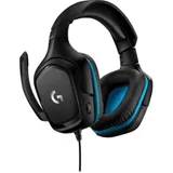 Гарнитура игровая Logitech G432 [981-000770] черная, проводная, объемный звук 7.1, накладной тип, дифузоры 50мм 20 Гц - 20 кГц, направленный микрофон 6мм 100 Гц - 20 кГц, кабель 2м, jack 3,5мм, регу