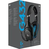 Гарнитура игровая Logitech G432 [981-000770] черная, проводная, объемный звук 7.1, накладной тип, дифузоры 50мм 20 Гц - 20 кГц, направленный микрофон 6мм 100 Гц - 20 кГц, кабель 2м, jack 3,5мм, регу