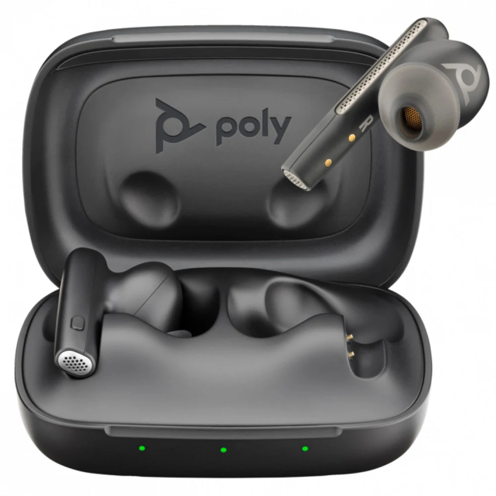 Гарнитура беспроводная/ Poly Voyager Free 60 UC Carbon Black Earbuds, BT700 USB A adapter, Basic Charge Case