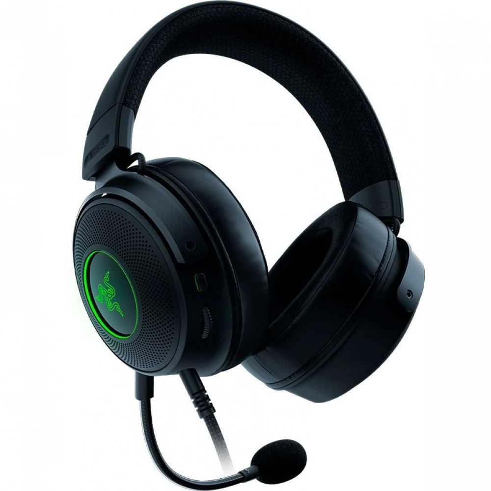Гарнитура, Razer, Kraken V3 HyperSense, RZ04-03770100-R3M1, Игровая гарнитура, Микрофон поворотный гибкий, Динамики 50 мм, Диапазон частот: 20Гц– 20кГц , Чувствительность при 1 кГц: 96 дБ SPL/мВт, Ч