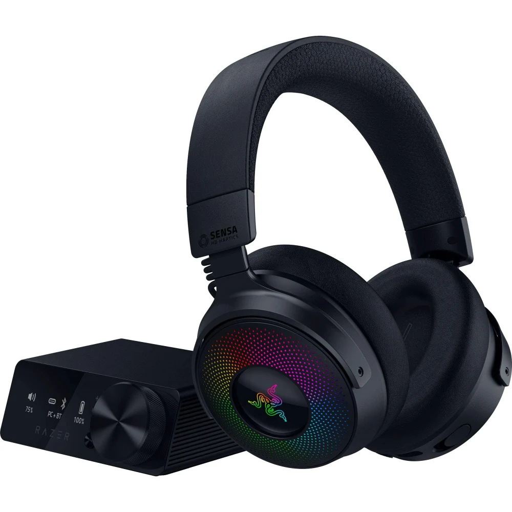 Гарнитура, Razer, Kraken V4 Pro, RZ04-05160100-R3M1, Игровая гарнитура, Динамики 40 мм, 7.1 Surround Sound, 20 – 28000 Гц, 98 дБ, 32 Ом, Микрофон однонаправленный выдвижной, 100 – 10000 Гц, –42 дБ,