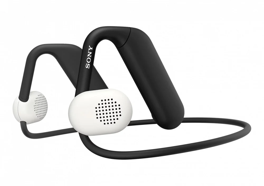Гарнитура накладные Sony WI-OE610 черный/белый беспроводные bluetooth нашейный держатель (WI-OE610/BQ E)