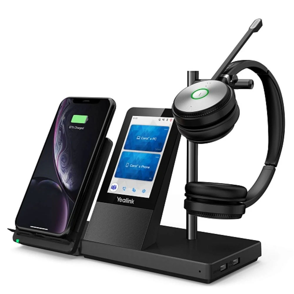 Гарнитура YEALINK WH66 Dual UC Дуо, Беспроводная, HD звук, 160м DECT, Шумоподав, Дисплей 4'', USB-хаб, Bluetooth, шт