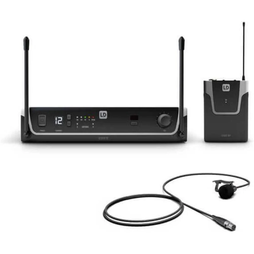 LD SYSTEMS Микрофон LDU305BPL, Радиосистема с петличным микрофоном и поясным передатчиком, 12 каналов, передача 100 метров, 10 часов работы передатчика с двумя батарейками АА, до 6 систем в работе о