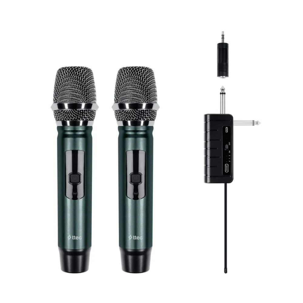 Беспроводная система c 2мя микрофонами + двухканальный приемник TTEC Wireless 2 Way Mic System + Dual Channel Receiver. Цвет: черный