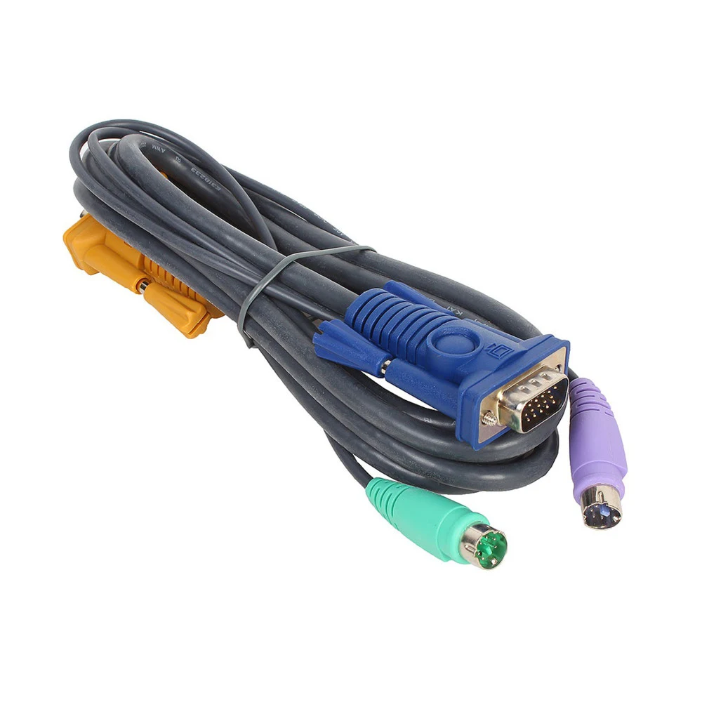 Набор кабелей D-LINK DKVM-IPCB/10 Кабель для KVM-переключателя DKVM‑IP8 длиной 1,8 м с разъемами PS2 ( 10шт в коробке )