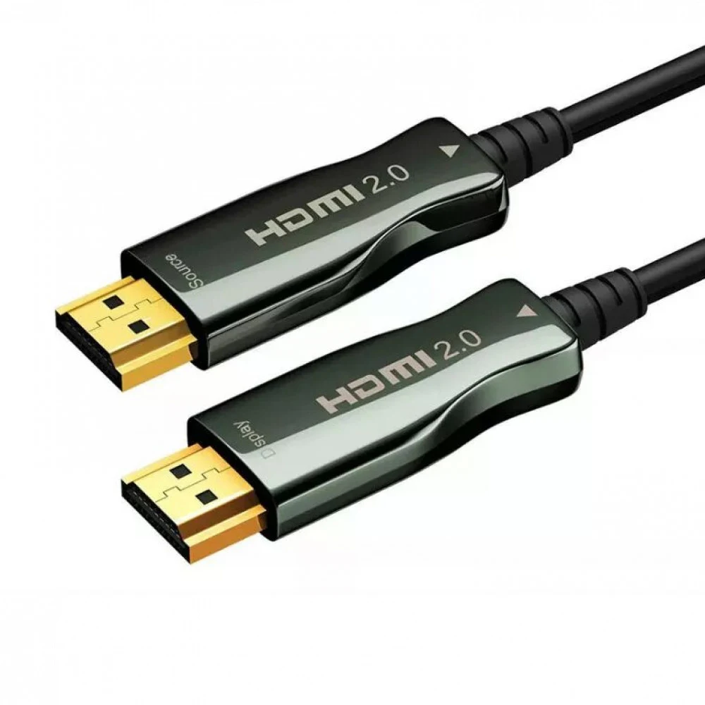 AOC-HM-HM-15M - Кабель HDMI Wize AOC-HM-HM-15M оптический, 15 м, 4K/60HZ 4:4:4, v.2.0, ARC, 19M/19M, HDCP 2.2, Ethernet, черный, коробка