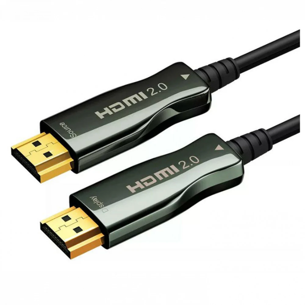 AOC-HM-HM-20M - Кабель HDMI Wize AOC-HM-HM-20M оптический, 20 м, 4K/60HZ 4:4:4, v.2.0, ARC, 19M/19M, HDCP 2.2, Ethernet, черный, коробка
