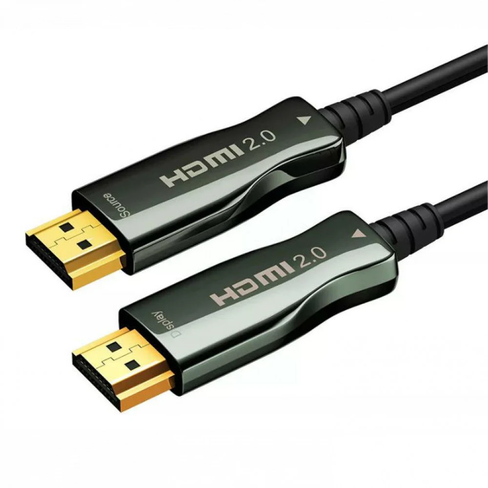 AOC-HM-HM-40M - Кабель HDMI Wize AOC-HM-HM-40M оптический, 40 м, 4K/60HZ 4:4:4, v.2.0, ARC, 19M/19M, HDCP 2.2, Ethernet, черный, коробка