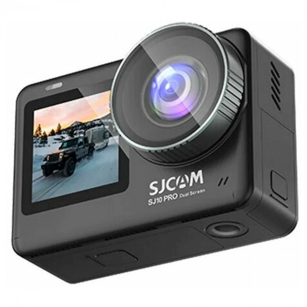 Экшн-камера, SJCAM, SJ10 PRO DUAL SCREEN, 4K/60fps, Sony IMX377 12 МП 170°, Wifi 10 м/2,4 & 5 Hz, Slow motion, Чипсет Ambarella H22S85, 1300mAh, 2.33" сенсорный дисплей, Чёрный