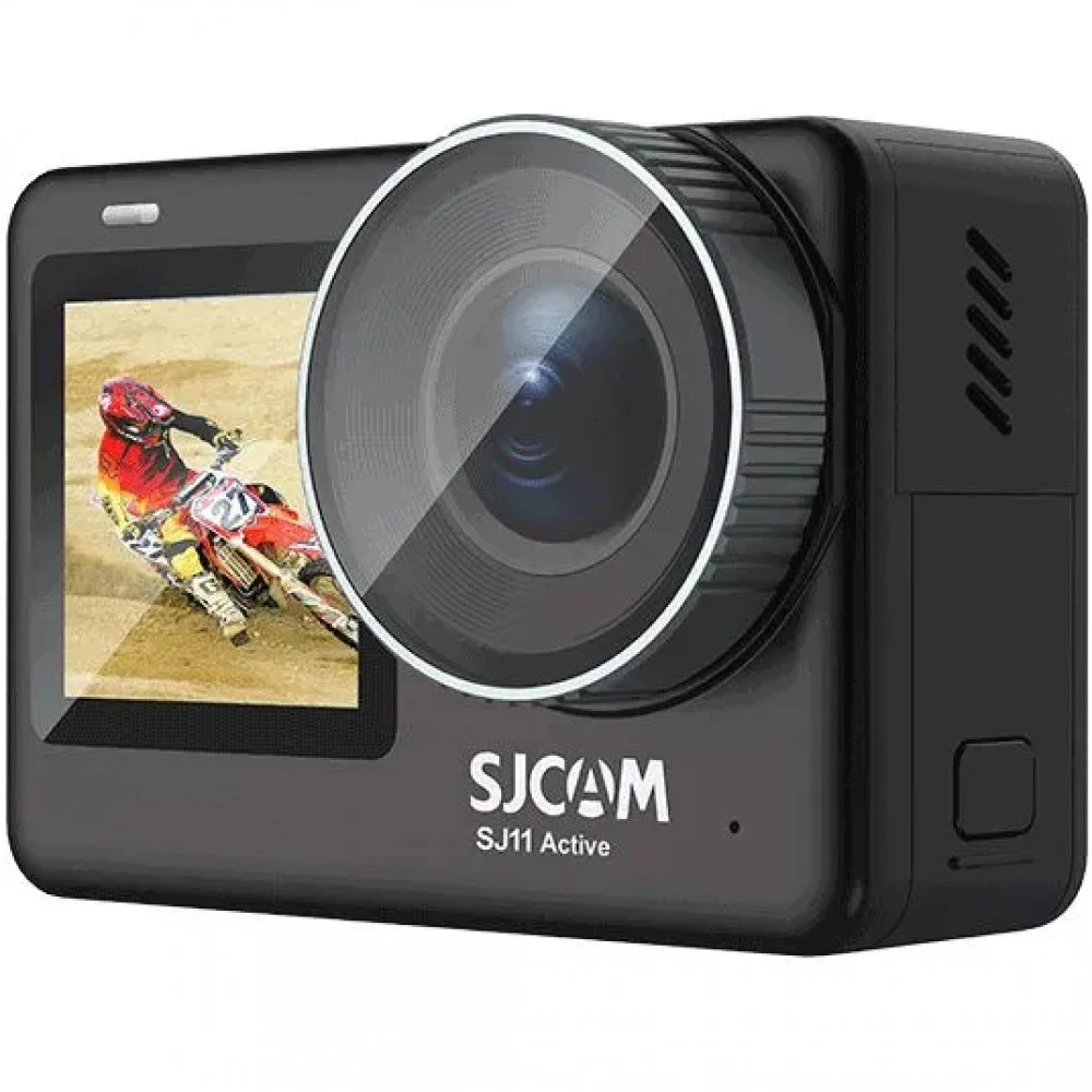 Экшн-камера, SJCAM, SJ11 Active, 4K/60fps, Sony IMX377 12 МП 170°, Wifi 10 м/2,4 & 5 Hz, Slow motion, Чипсет Ambarella H22S85, 1300mAh, 2.33" сенсорный дисплей, Чёрный