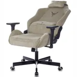 Кресло игровое Knight N1 Fabric бежевый Light-21 с подголов. крестов. металл