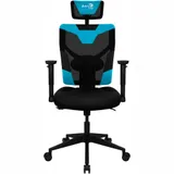 Кресло игровое Aerocool Guardian черный/голубой сиденье черный эко.кожа/сетка крестов. нейлон