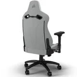 CORSAIR TC200 Leatherette Gaming Chair, Standard Fit - Light Grey/White