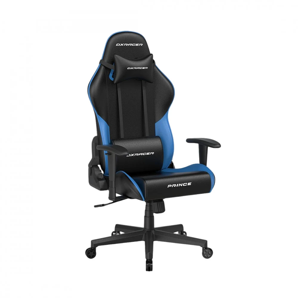Игровое компьютерное кресло, DX Racer, GC/LPF24LTC/NB, Prince series, Рекомендуемый рост: до 180 см, Рекомендуемый вес: до 90 кг, Эко-кожа, Угол наклона до 135°, 2D подлокотники, Нейлоновая основа к