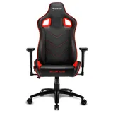 Sharkoon Elbrus 2 Игровое кресло чёрно-красное (синтетическая кожа, регулируемый угол наклона, механизм качания)
