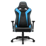 Sharkoon Elbrus 3 Игровое кресло чёрно-синее (синтетическая кожа, регулируемый угол наклона, механизм качания)