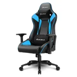 Sharkoon Elbrus 3 Игровое кресло чёрно-синее (синтетическая кожа, регулируемый угол наклона, механизм качания)