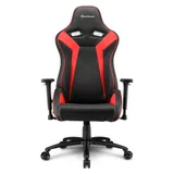 Sharkoon Elbrus 3 Игровое кресло чёрно-красное (синтетическая кожа, регулируемый угол наклона, механизм качания)
