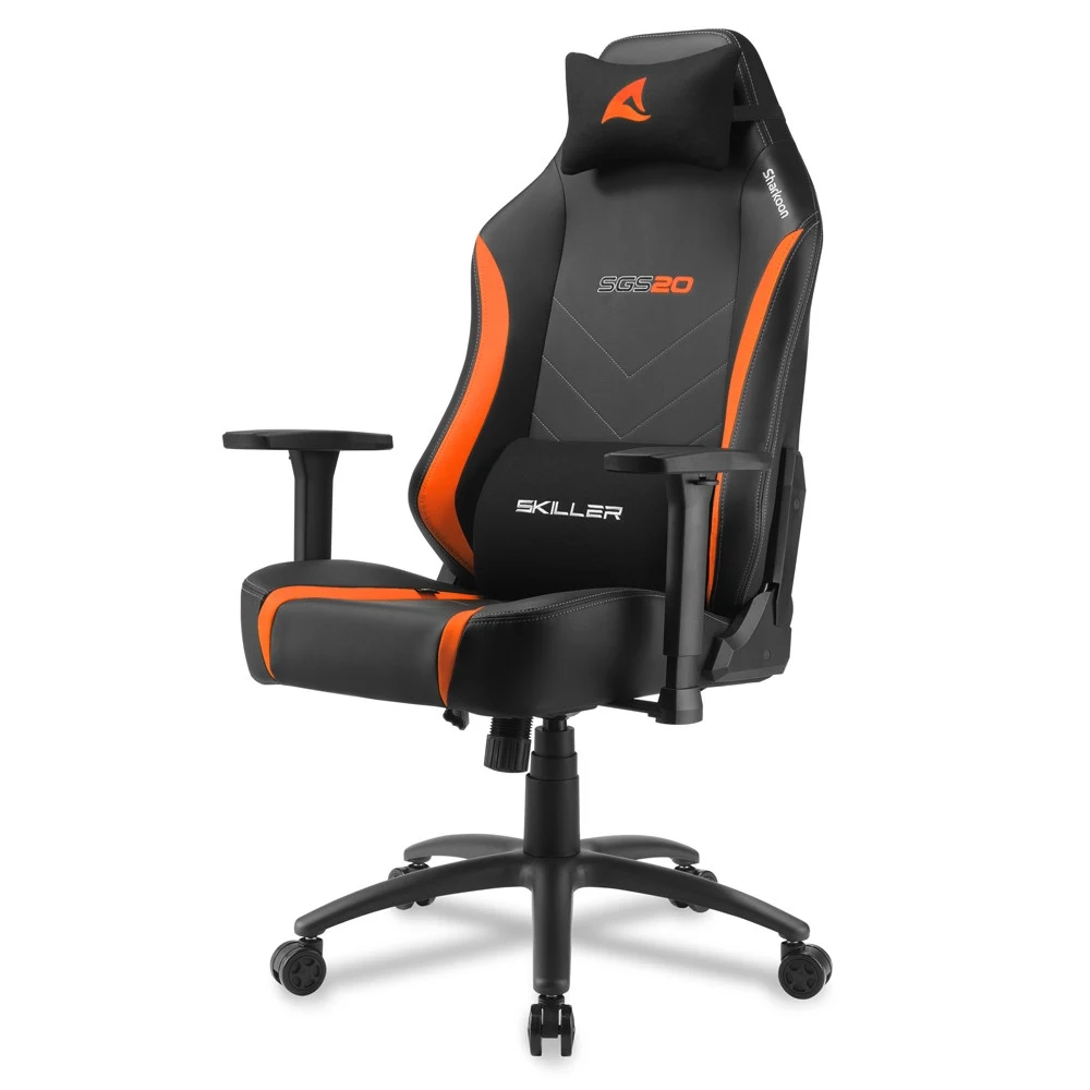 Игровое кресло Sharkoon Skiller SGS20 Black/Orange &lt Cинтетическая кожа, Газлифт 4, подлокотник 3D&gt