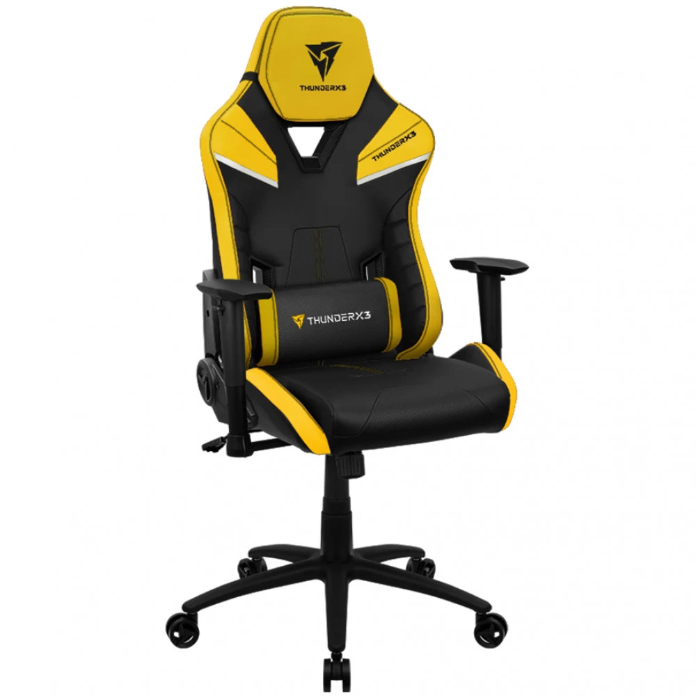 Игровое компьютерное кресло ThunderX3 TC5-Bumblebee Yellow Искусственная кожа PU AIR, Чёрно-Жёлый